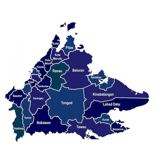 Map of Sabah districts